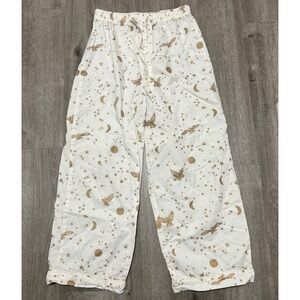 Pottery Barn Teen Harry Potter Pajama Pants, white & gold, girls size‎ S